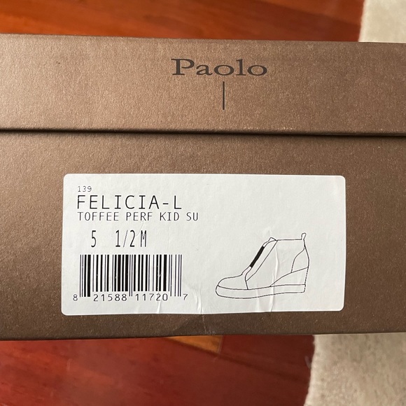 Linea Paolo “Felicia” Tan Suede Wedge Sneaker Shoe - Picture 5 of 5